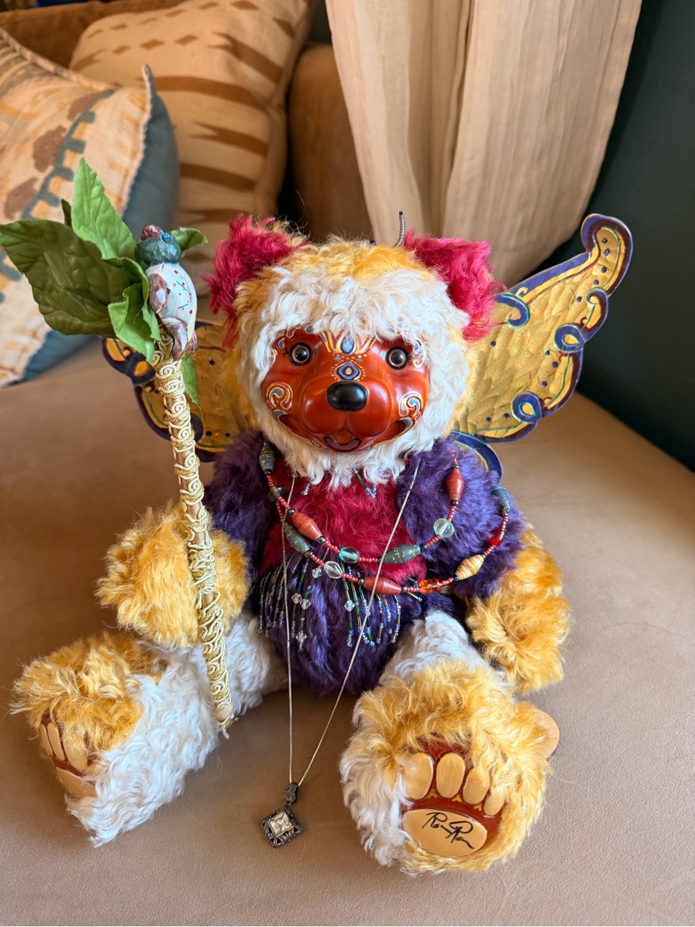 Robert Raikes Spellbound Signed RARE Handcrafted Fantasy Bear Figurine w/Wings